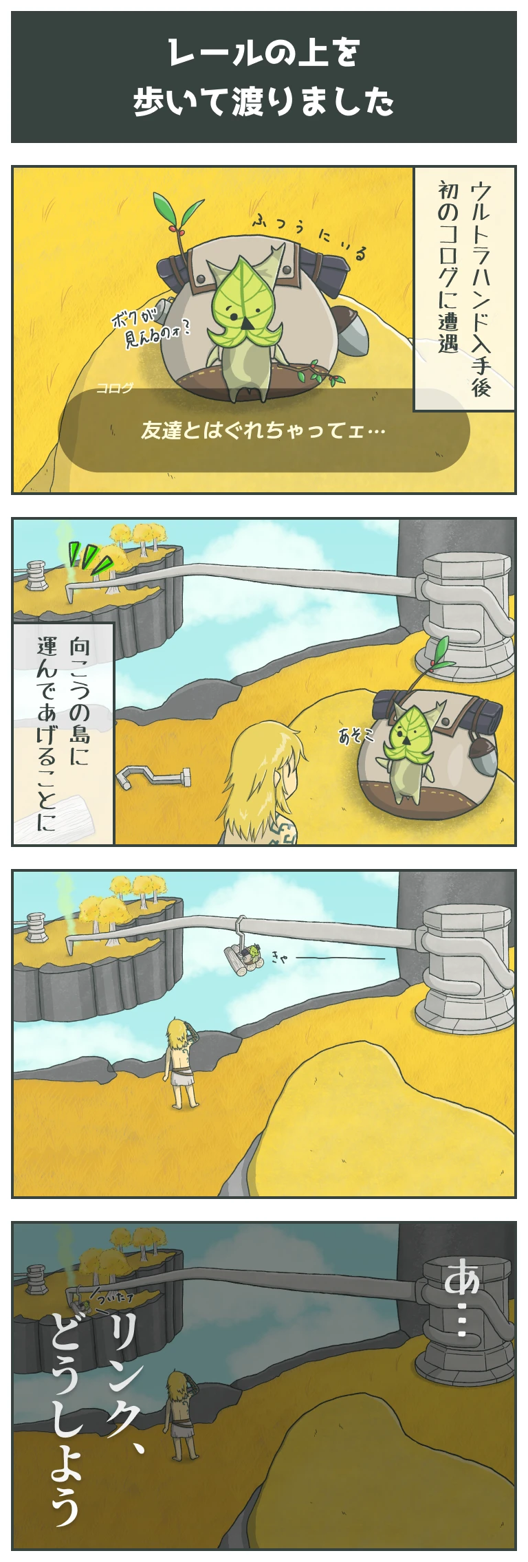 レールの上を歩いて渡りました